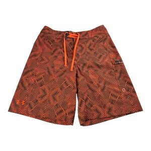 Under Armour Board Shorts Mens 34 Orange‎ Loose Fit Drawstring